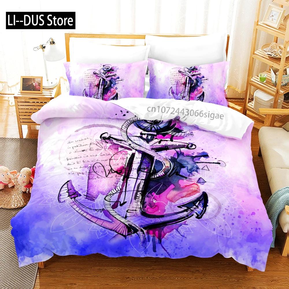 Комплект пододеяльника с морским якорем, модный комплект постельного белья, ультрамягкий пододеяльник и наволочки для детской, подростковой, мальчиковой спальни