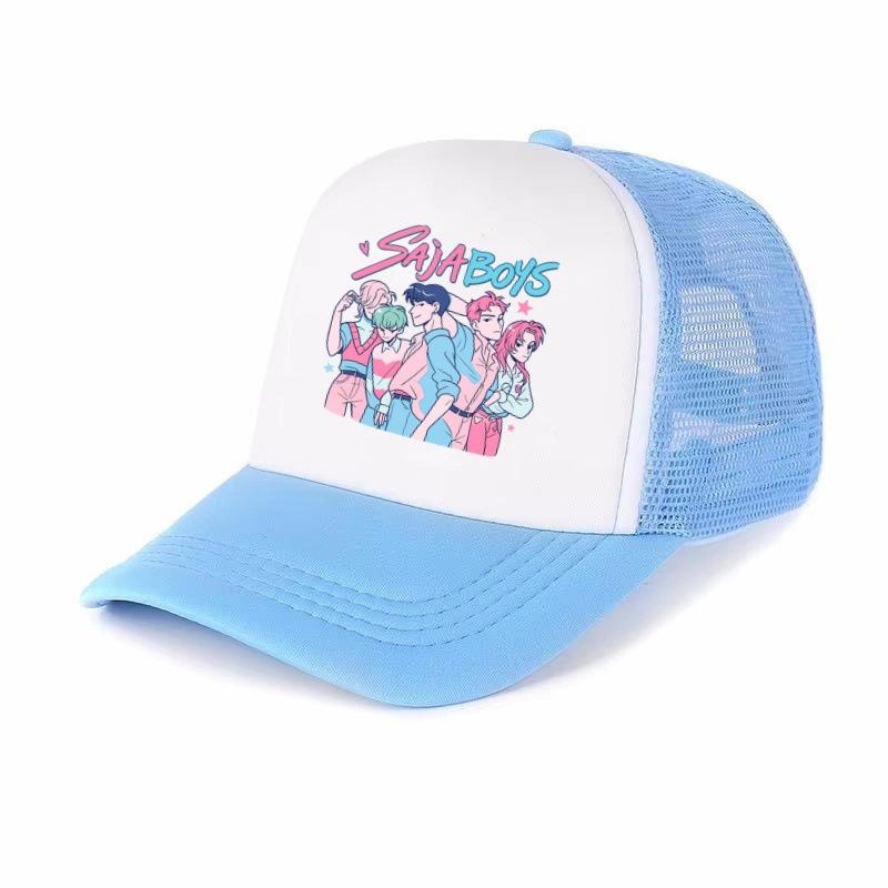 Cute Demon Hunter Girls' Baseball Cap Adjustable Casual Printed Mesh Sun Hat for Kids