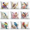 New Spring Flower and Bird Print Pillowcase Home Living Room Sofa Cushion Pillowcase