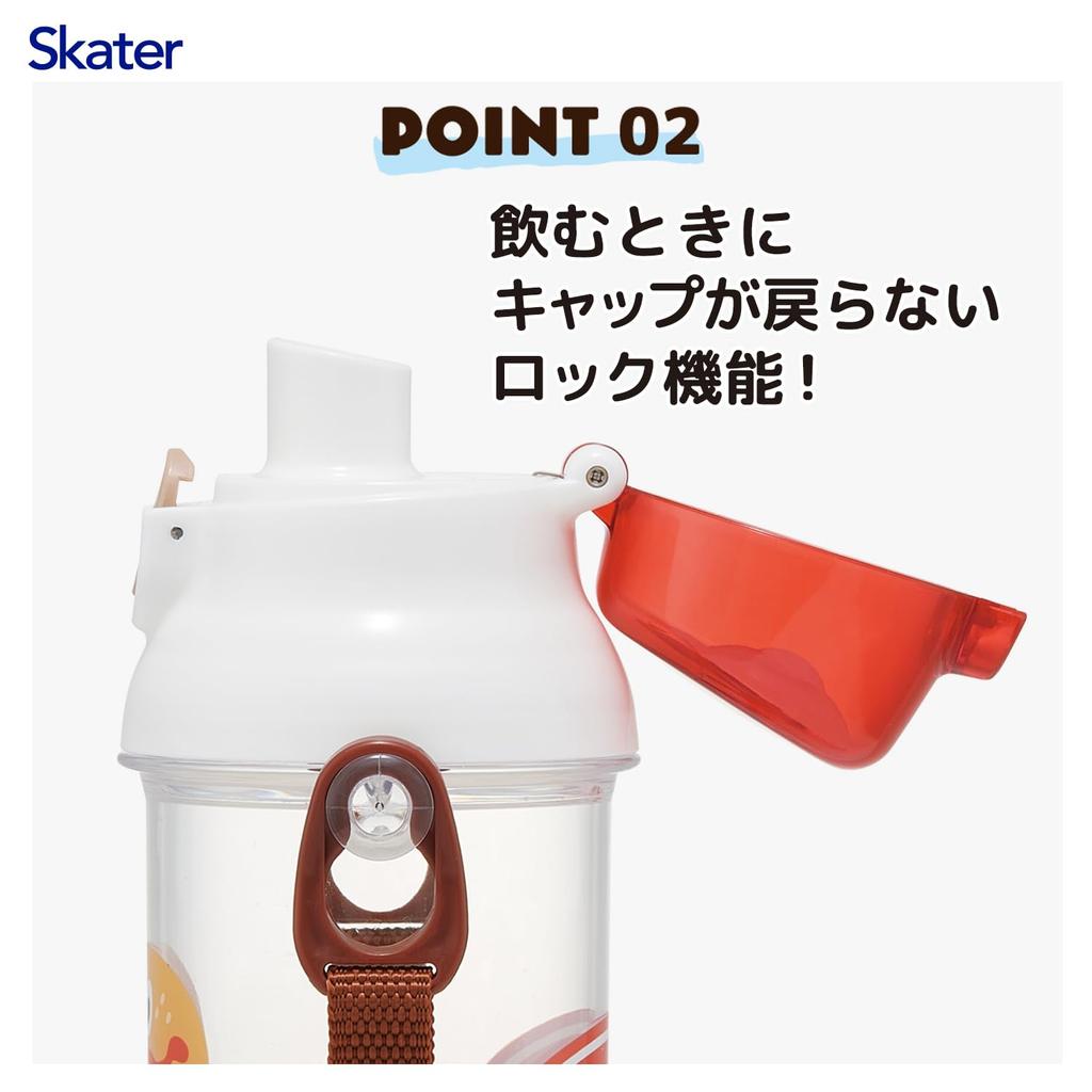 Бутылка для воды Skater Clear Water Clear, для мальчиков и детей, 480 мл, пластик, Япония, Привет, Девочки, PSB5TR-A