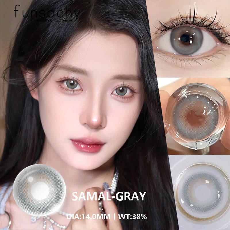 FUNSACHY 2PCS годовые цветные контактные линзы для глаз натуральные зрачки серо-голубые контактные линзы косметика косметика высокого качества линзы