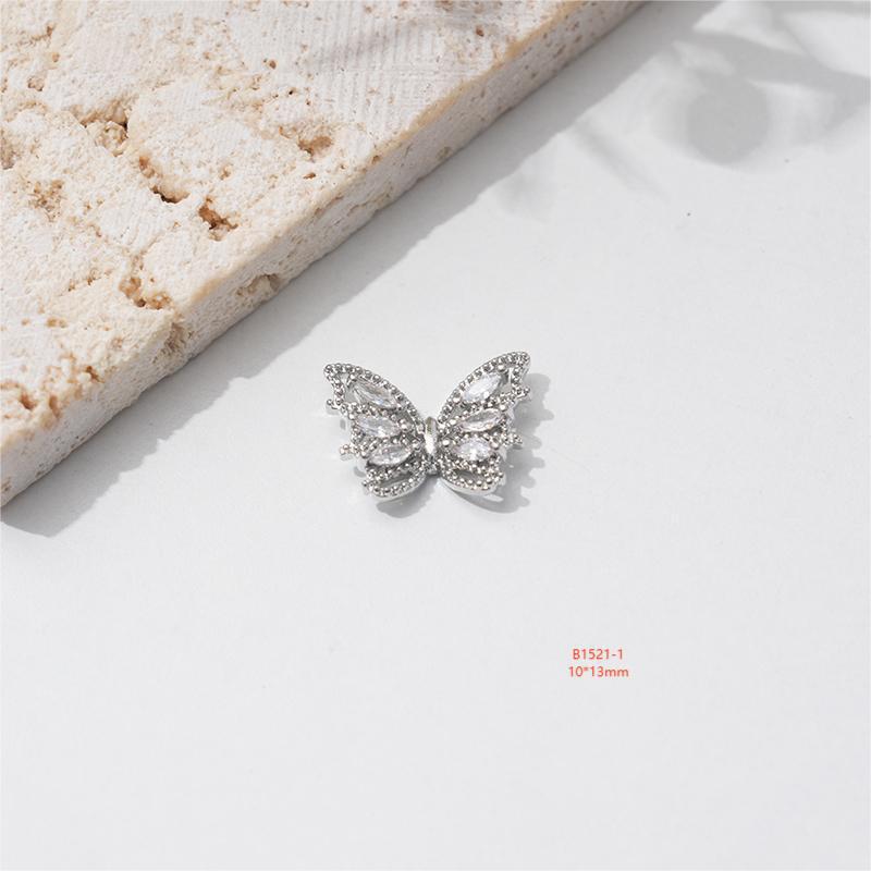 LZ16 Роскошные металлические бабочки из циркония для ногтей