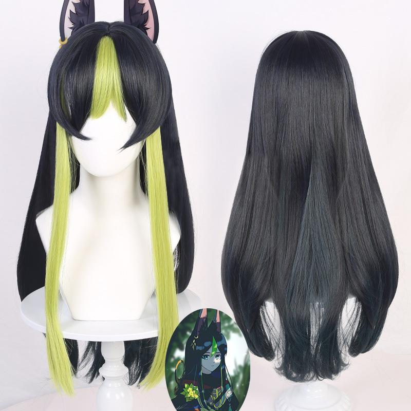 Женский парик для косплея Tighnari, женские парики Tighnari, высококачественные термостойкие синтетические волосы, парики для аниме-игр + WigCap