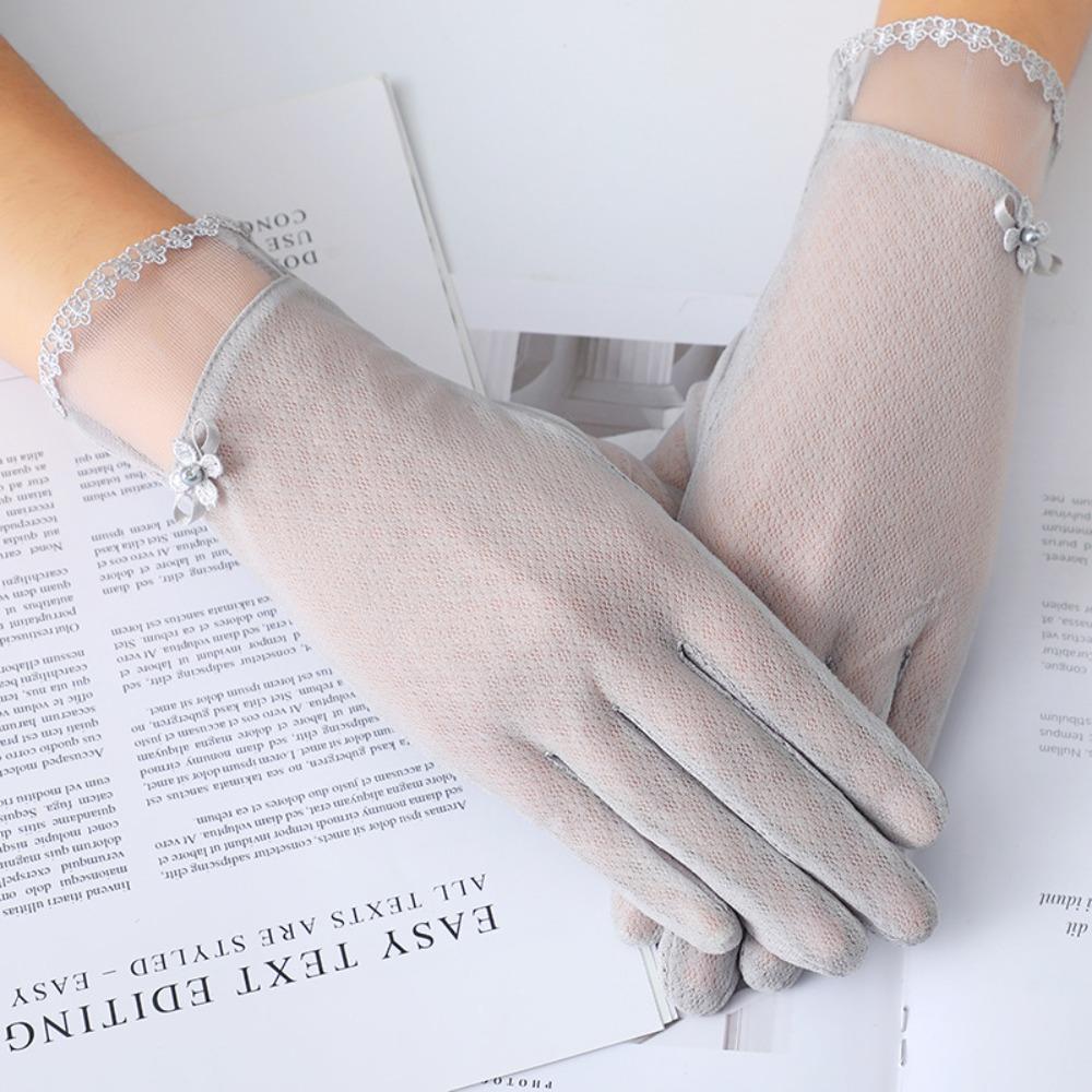 Non-slip Female Sunscreen Gloves Full Finger Cycling Gloves New Ice Silk Gloves Summer