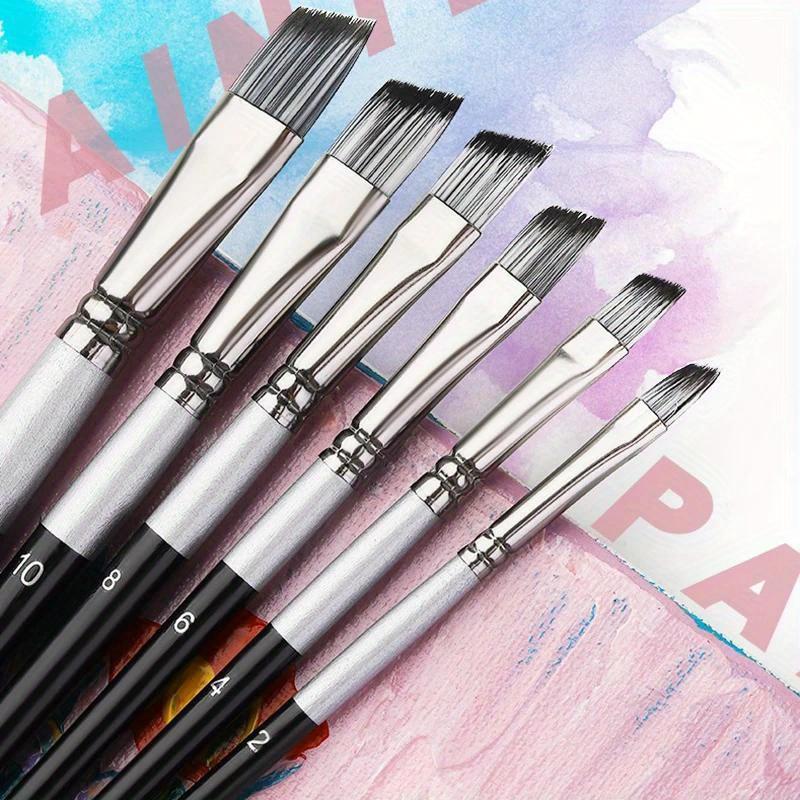 6pcs Nylon Hair Oil Painting Brush Set Watercolor Paint Brush Pen Set DIY Acrylic Oil Watercolor Artist Professional Painting Kit