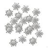 20 Pieces Silver Pendant Trays Snowflakes Round Bezel Pendants Cabochon Settings Base
