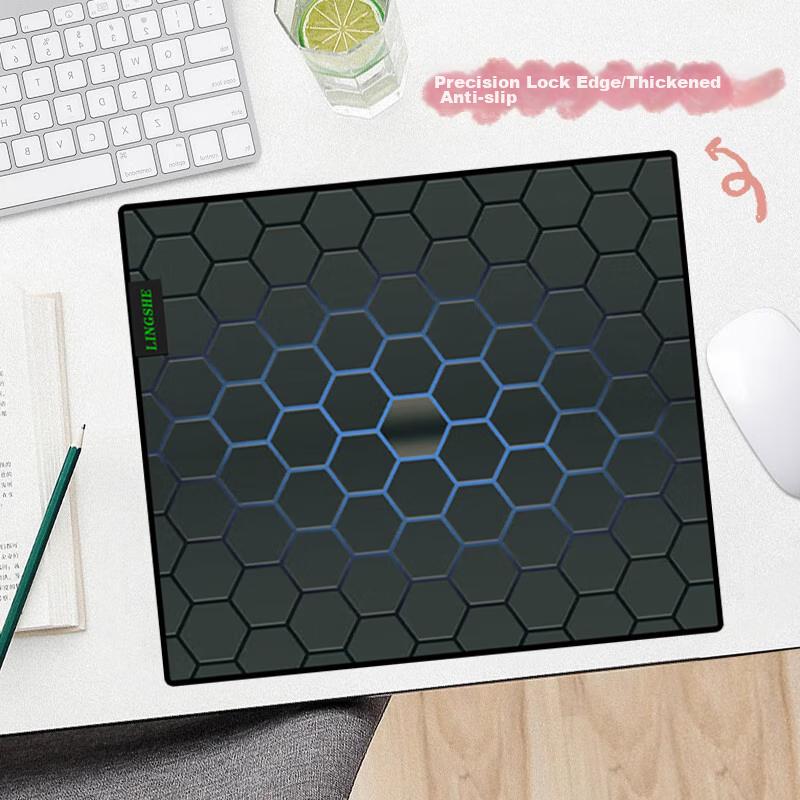 Lingshe Mouse Pad, 300*250*4mm, High-Density Fiber Thin Surface, FPS Gaming Specific, Medium-Sized Edge-Locked Computer Desk Pad, Bili G206