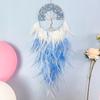 3 Colors Dream Catcher Crystal Stone Wind Chime Boho Hand-woven Feathers Bedroom Hanging Ornaments Festival Gift Home Decoration