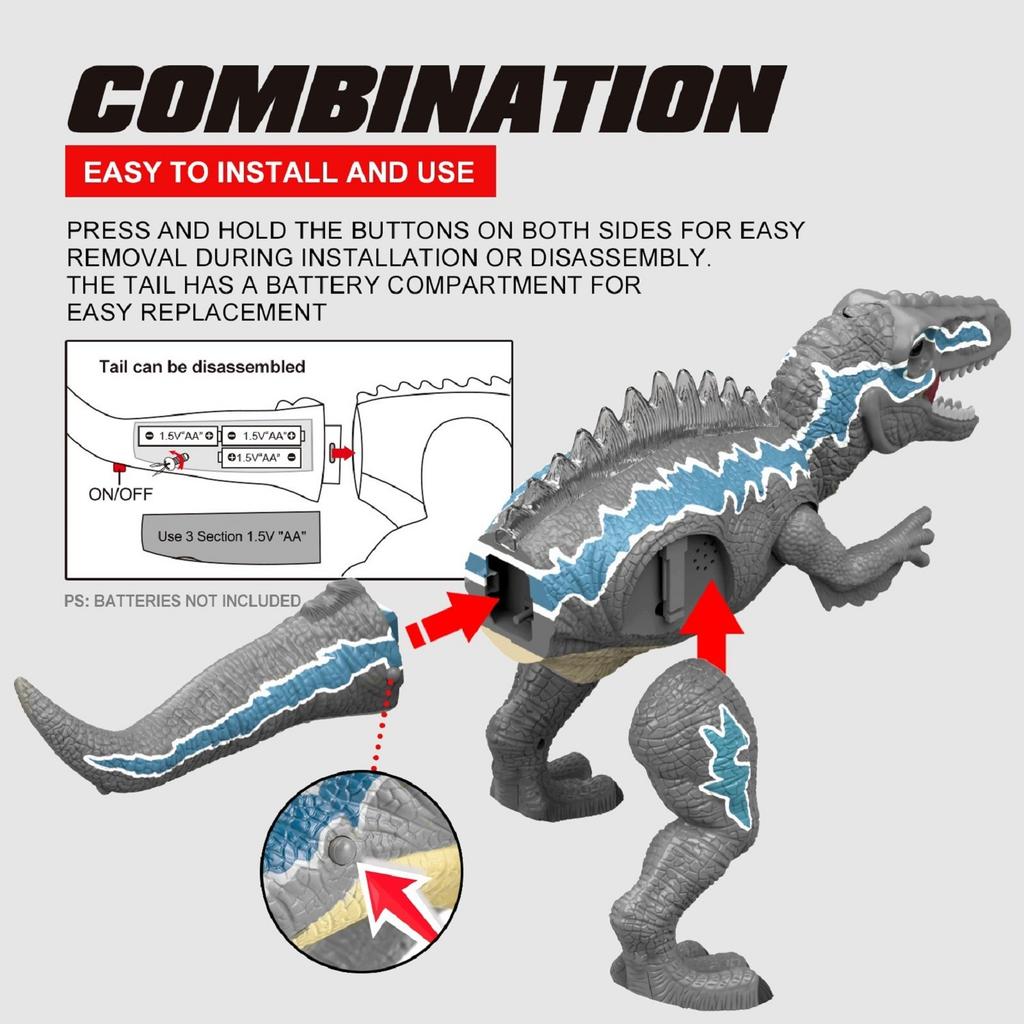 Дистанционное управление Динозавр Спрей Велоцираптор Симуляция Электрическая Игрушка Модель Свет Звук Функция Ходьбы
