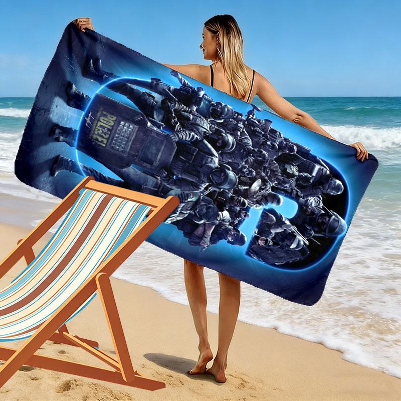 R6S Print Beach Towel, Large Soft Quick Dry Towel for Beach Camping Swimming
