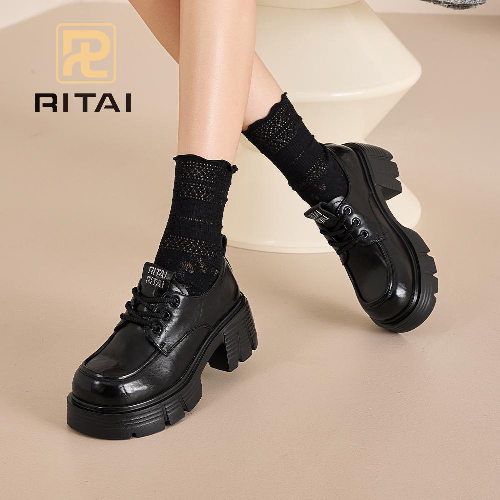 Женские кожаные туфли на шнуровке, увеличивающие рост, туфли на толстой подошве, удобные повседневные туфли в стиле ретро