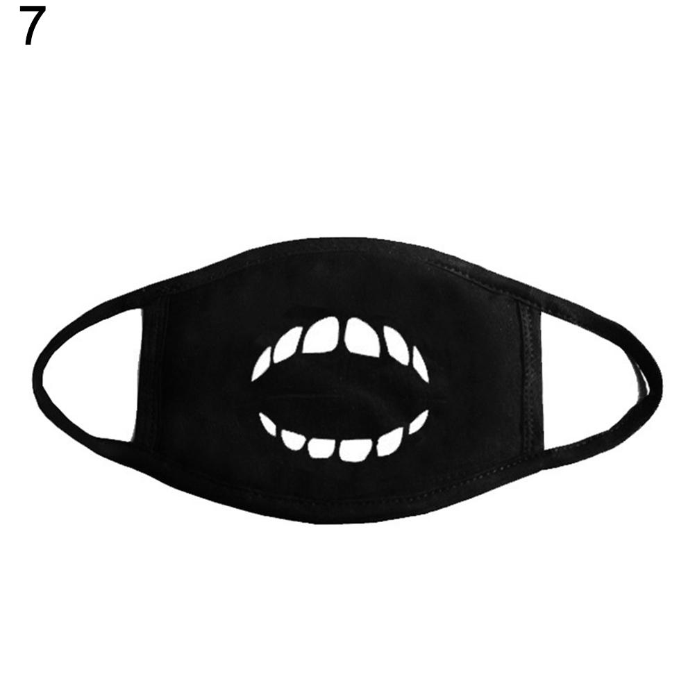 Женщины Мужчины Хлопок Маски Для Лица Шаблон Твердые Черные Маски Мода Симпатичные Половина Лица
