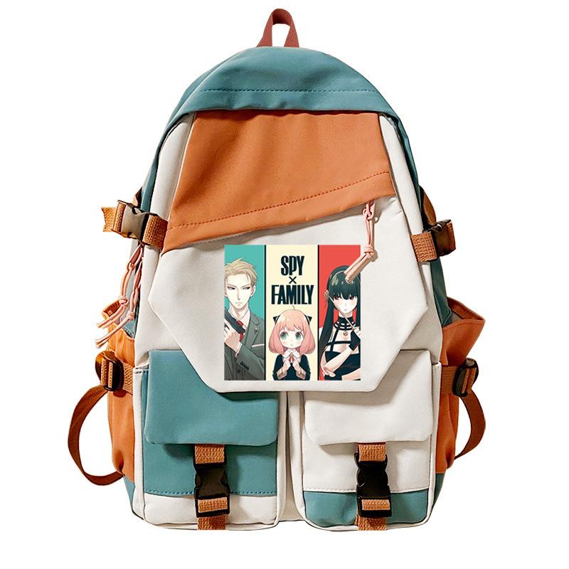 Animation Two-Dimensional Backpack Decompression Ridge Protection For Primary And Secondary School Students Campus Trend School Bag College Style