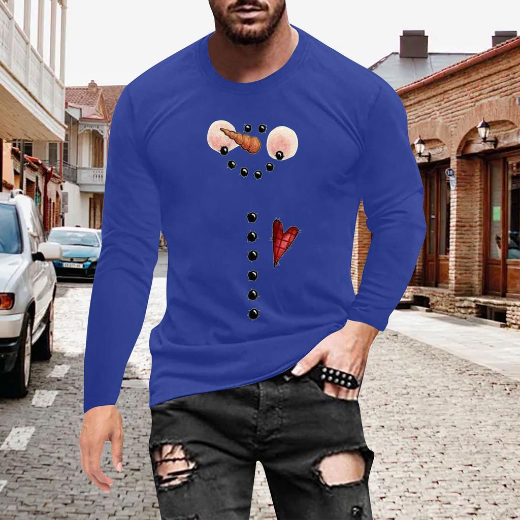 Муж. Футболка Круглый вырез Одежда Одежда На открытом воздухе Длинный рукав С принтом Модельер Винтаж