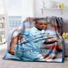 Manchester City Customize Text Blanket Cozy Customizable Blanket Ultra-Soft Great for Office Chair Living Room Home Decor Bedding