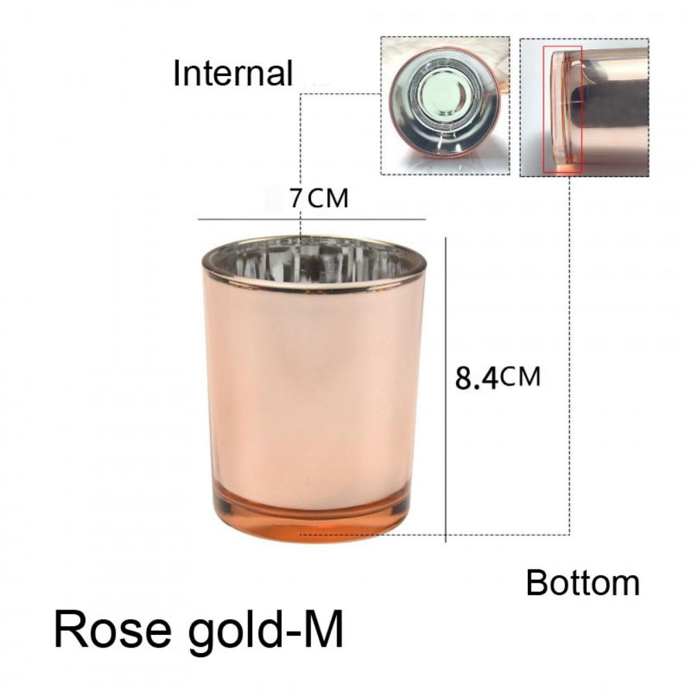 Creative Electroplated Glass Candle Cup Colorful Aroma Candle Holder Empty Aromatherapy Cup Living Room Ornament