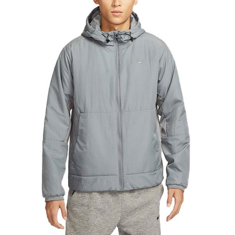 Nike Куртка мужская Unlimited Therma-FIT Solid Color Casual Running warm с капюшоном Smoke-Grey FB7545-084