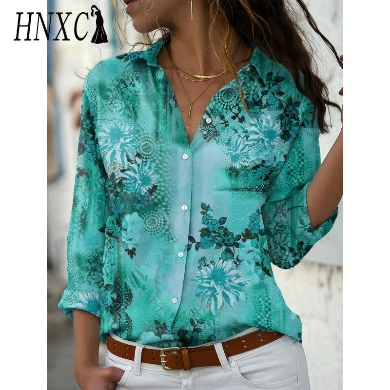 HNXC 38 Цветов Женские Модные Повседневные Блузки и Рубашки с Длинным Рукавом и Воротником-Поло