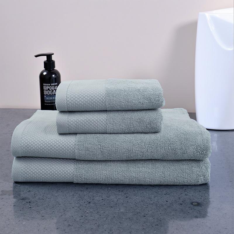100% Cotton Towel Set, Solid Color Face Towel & Bath Towel, Soft Absorbent Cotton Towels for Home Hotel Daily Use