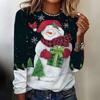 Женская футболка с длинным рукавом и принтом рождественской елки и Санта-Клауса
