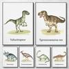 Dinosaurs Series Tyrannosaurus Rex/Triceratops/Velociraptor Art Poster Canvas Painting Wall Prints Picture for Room Home Decor