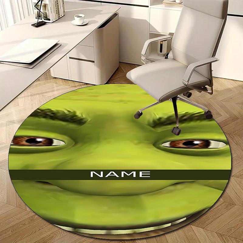 Personalized S-Shrek Round Chair Office Rug - Perfect for Mat, Office Chair & More - Ideal Gift for Birthdays and Holidays
