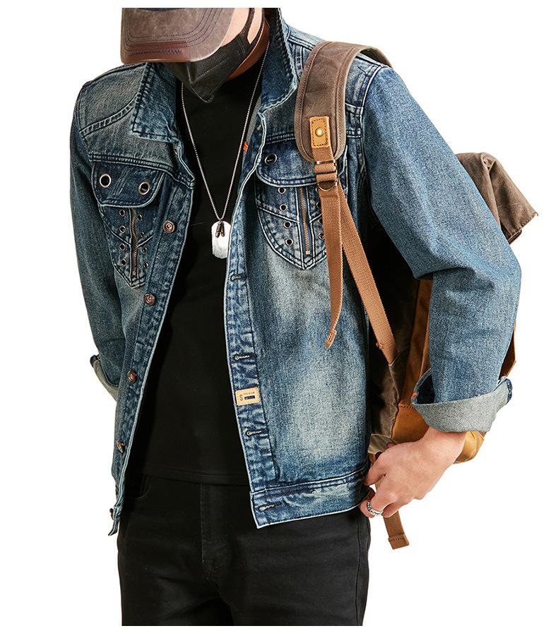 2025 Men's Retro Denim Jacket | American Vintage Style | Casual Outerwear