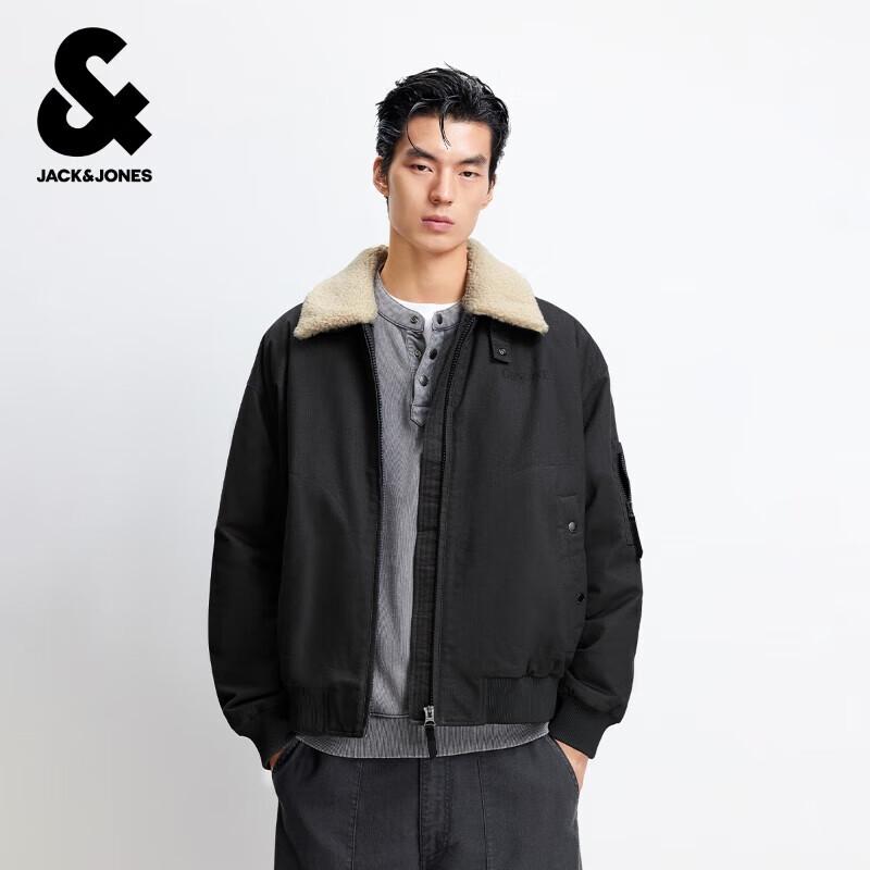 JACK&JONES Men's Retro Padded Jacket with Detachable Faux Fur Collar