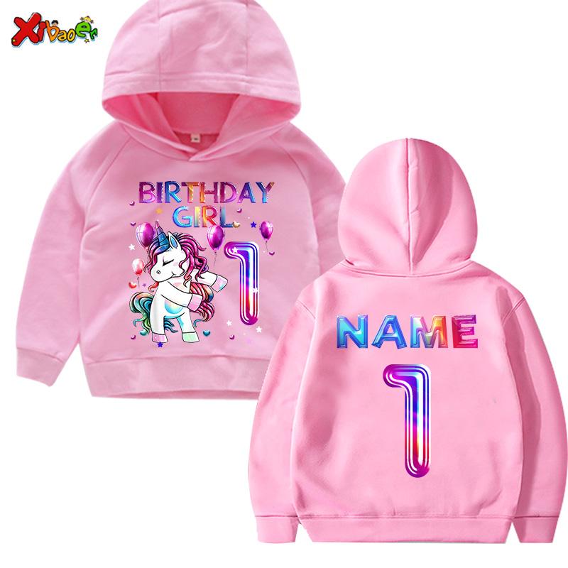 Girls Birthday Hoodie Sweatshirt Kids Pullover Toddler Baby Clothing Outfit for 3-6 Years Old