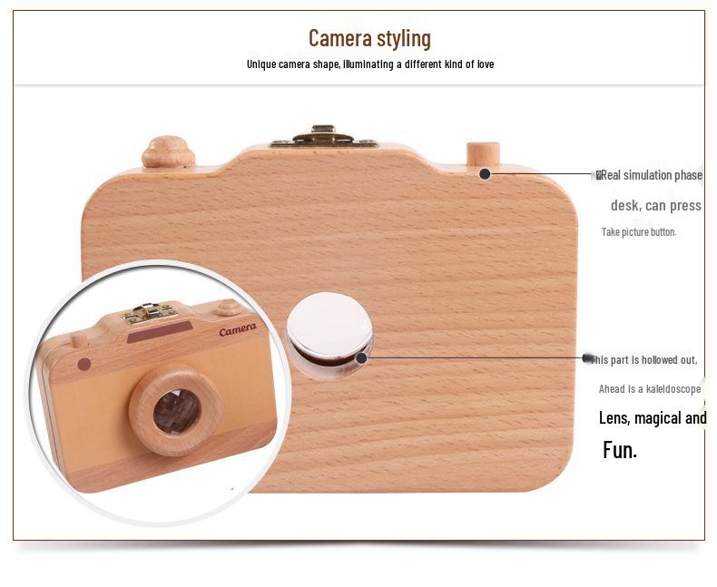 Wooden Baby Tooth & Lanugo Preservation Box - Children's Camera Design