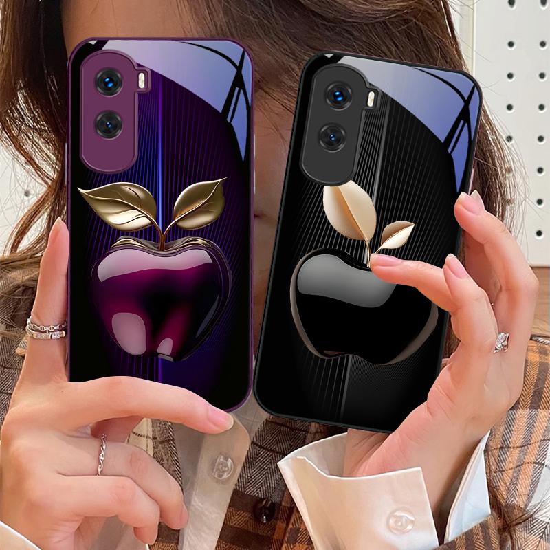 Полосатый градиент яблочно-красный Для Honor 200 90 8X 9X Pro Lite P50 P40 Nova 10 11i P60 Magic4 6 Mate 20 50 Закаленное стекло Чехол для телефона
