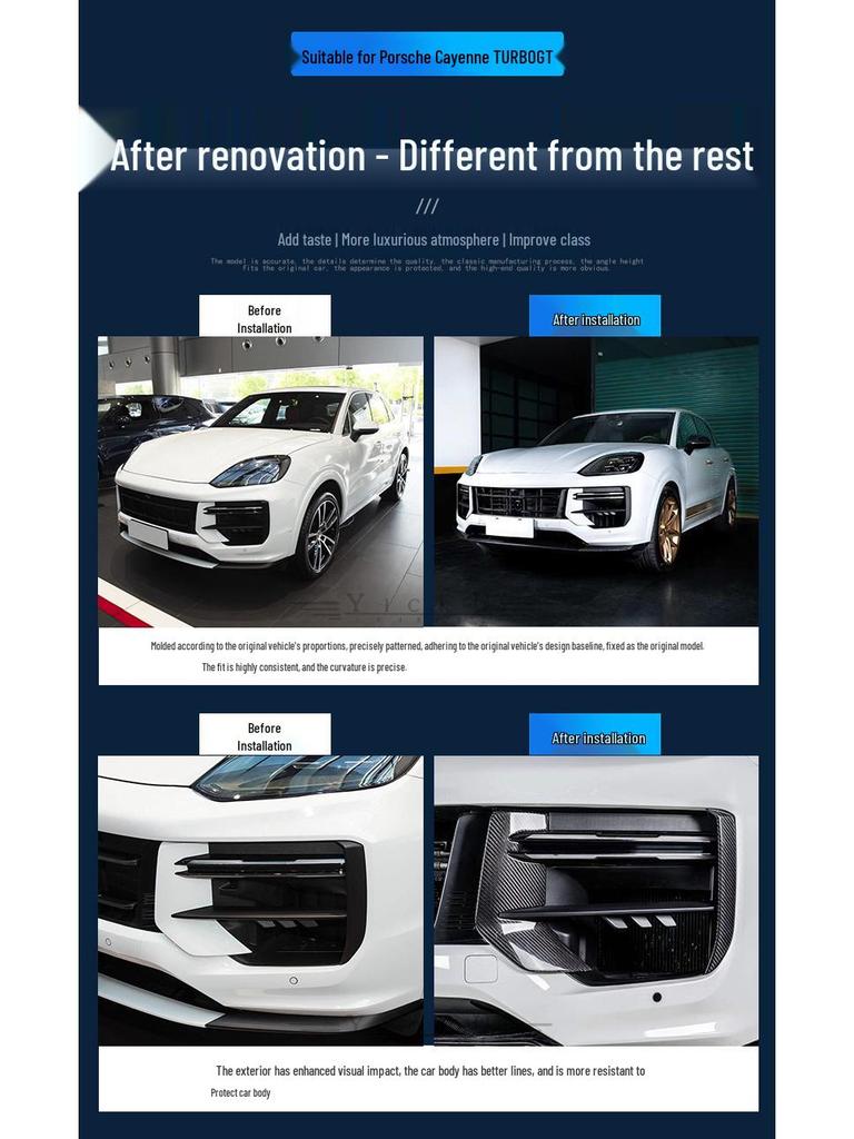 2024 Porsche Cayenne Turbo GT Передний сплиттер и губа из сухого углеволокна