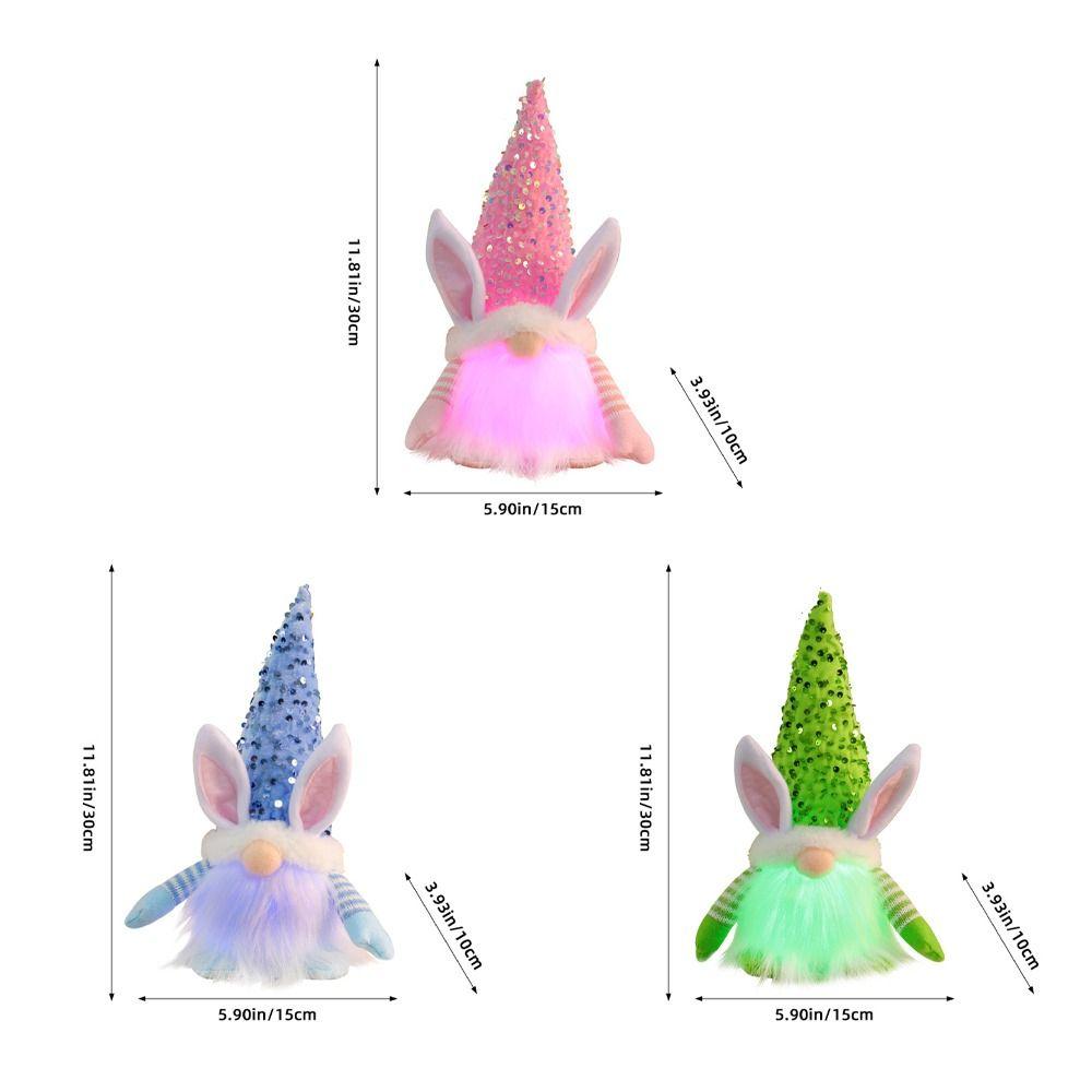 Мягкая пасхальная светящаяся кукла-кролик, симпатичное украшение на Пасху, блестки, кукла-кролик, сувениры на вечеринку