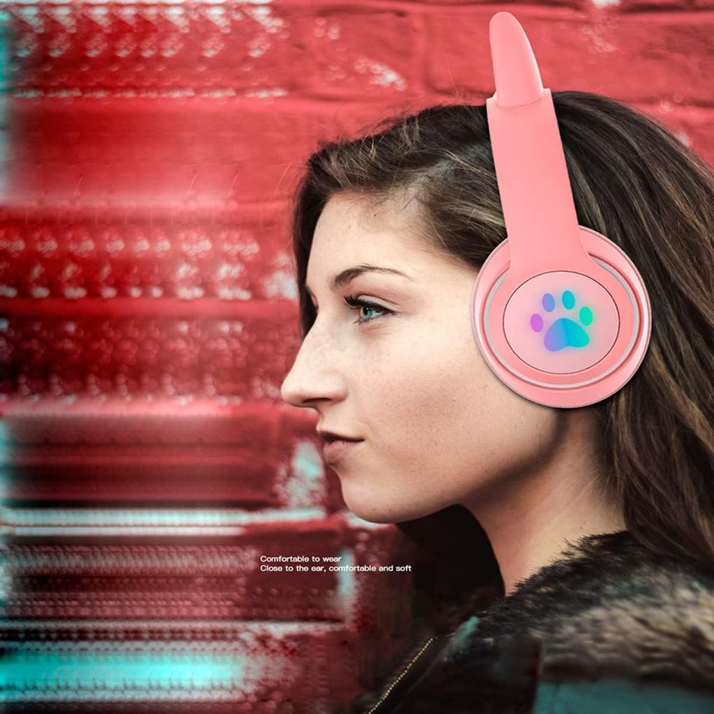 Bluetooth-наушники с кошачьими ушками, оснащенные светодиодной подсветкой, интеллектуальным шумоподавлением и регулируемым... Эти наушники идеально подходят как для детей, так и для... Идеально подходят для...