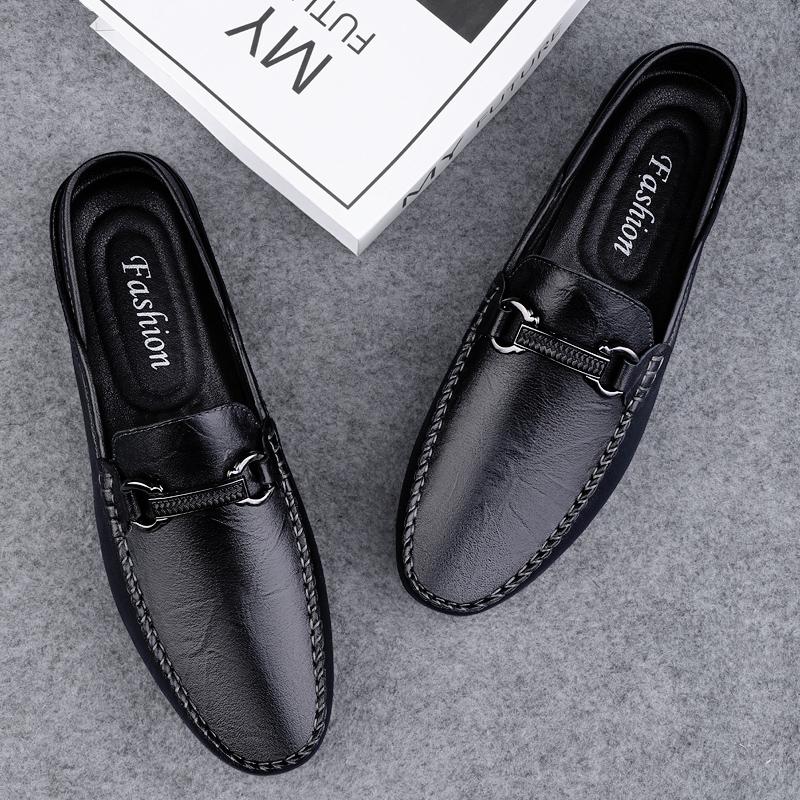 FashionComfy Leather Casual Shoes Men Handmade Slip On Footwear Ultra-light Walking Shoes Outdoor Driving Footwear Handmade Man Loafers