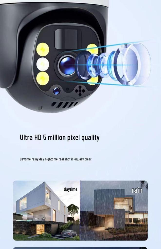 Солнечная уличная HD 360° вращающаяся камера видеонаблюдения с удаленным мобильным мониторингом и водонепроницаемым дизайном