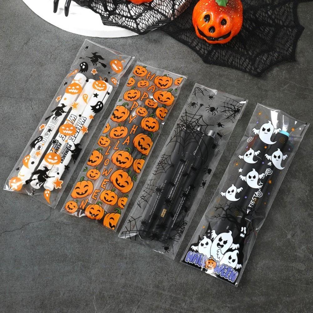 50/100PCS Mixed Printed Gift Bag Multicolor Packaging Bag Halloween Candy Bag Cookies Candy Snacks
