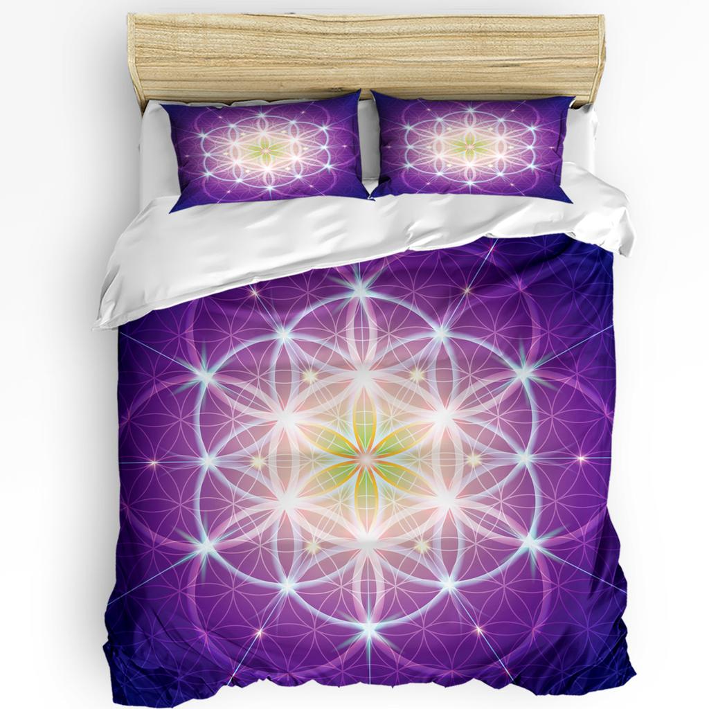 Purple Lavender Green Leaves Plant Flower Duvet Cover Bed Bedding Set Home Quilt Cover Pillowcases Bedroom Bedding Set No Sheet