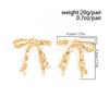 Salircon 1 Pairs Sweet Elegant Bow Bowknot Stud Earrings for Women Bohemia Metal Piercing Earrings Fashion Jewelry Gift 2026 New