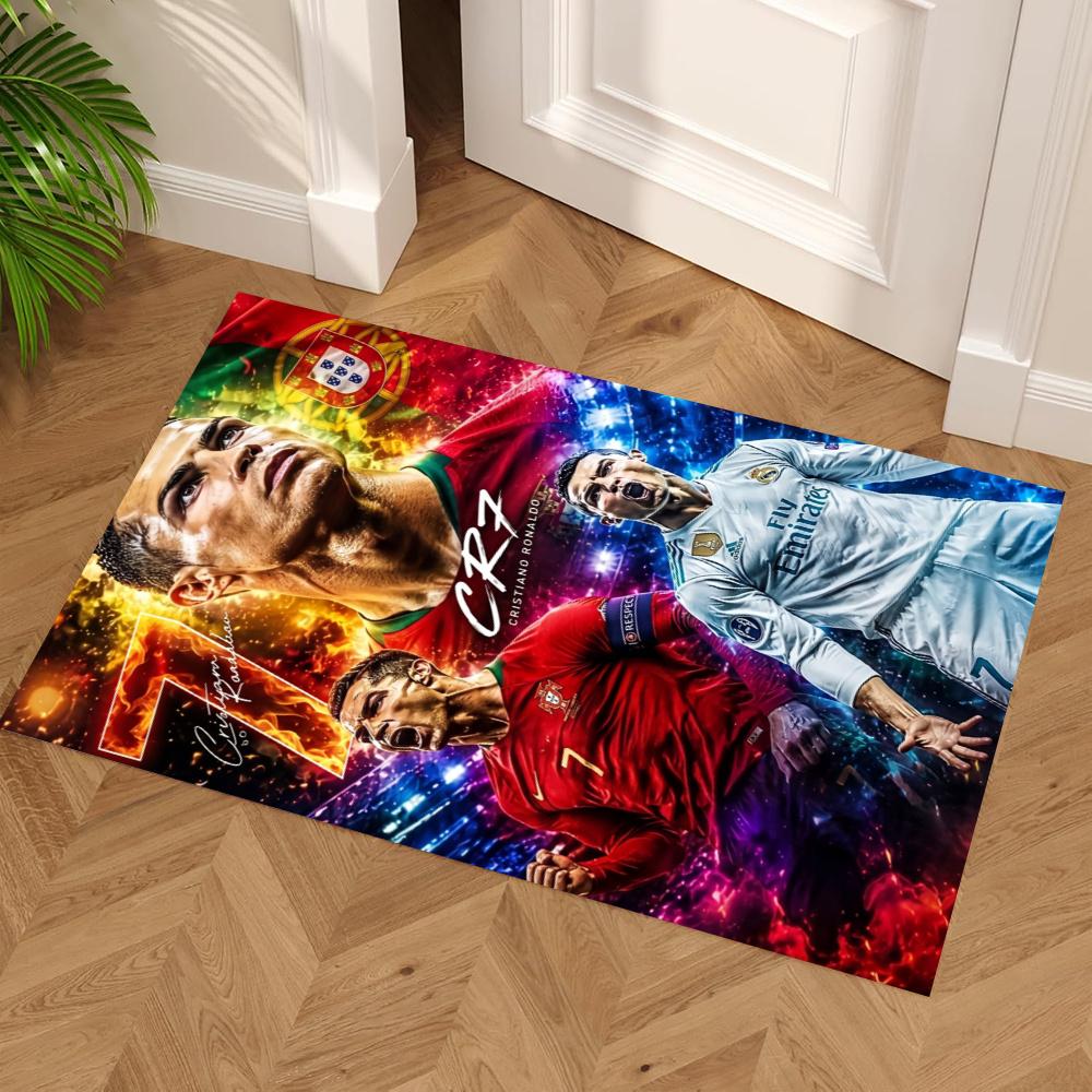 Cristiano Ronaldo Floor Mat Perfect For Dormitory Hallway Decorate Room Game Room Antislip Rug Anime Office Decor Birthdaychristmas Gift