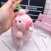 Cute Pink Pp Cotton Capybara Keychain Short Plush Bubble-blowing Animal Charm