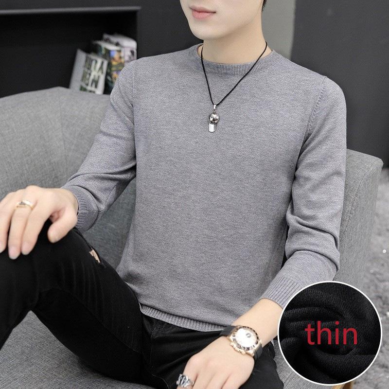Мужской свитер с круглым вырезом, осень-зима, большой размер, свободный, сохраняющий тепло, свитер с длинными рукавами, вязаный свитер с черной нитью