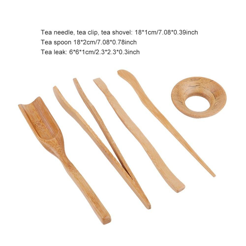 5 pcs set Portable Tools Tea Accessories Bamboo Material Tea Shovel Tea Leaks Chinese Gongfu Tea