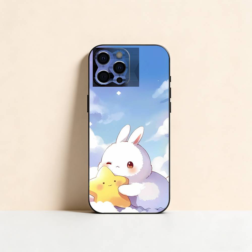 Чехол для телефона 'Облачный Зайчик' Силиконовый Мягкий Для IPhone 17 16 15 14 13 12 11 X XR Plus Pro Max Plus