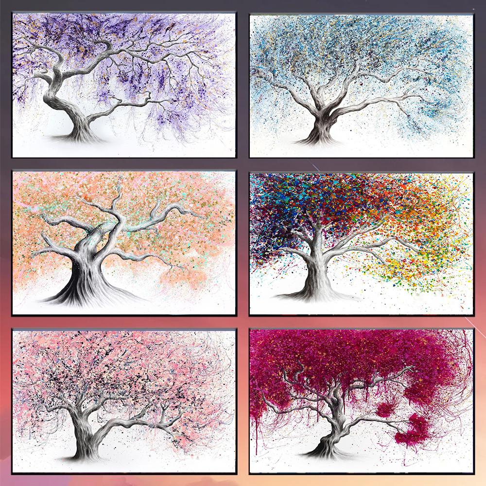 Abstract Graffiti Artist's Work Colorful Trees Prints Poster Canvas Painting Modern Wall Pictures Living Room Bedroom Home Decor