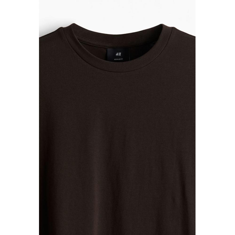 Комплект из 5 футболок HM Regular Fit, цвет: светло-голубой, серый, коричневый