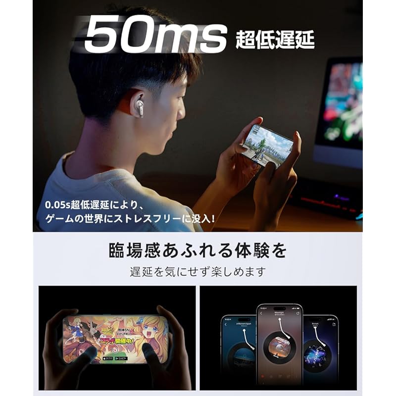 earphones Bluetooth wireless earphones [2025 super comfortable and sound quality enhanced model] small size lightweight bluetooth Up to 60H playback