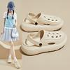 Новые летние туфли с отверстиями для пар, сандалии с закрытым носком, толстая подошва, повышенный комфорт и дышащая повседневная обувь