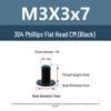 Yigu Black 304 Stainless Steel Flat Head Phillips Machine Screws M2-M6
