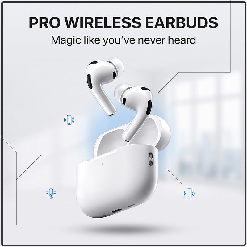 Air Pro 3 True Wireless Earbuds Lightweight Pocket Size All-Day Comfort 6 Hours Playtime Noise Isolation Bluetooth Earphones